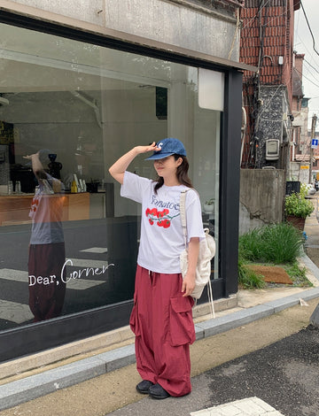 Friendy Tomato Printing Short Sleeve Tee